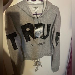 True religion cropped women’s hoodie .. BRAND NEW